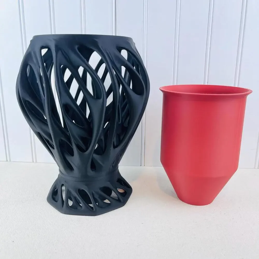 Modern Abstract Planter Pot with Drainage, Mantis Indoor Planter Pot